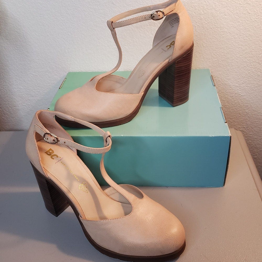 BC Born In California Chunky Vegan Heels